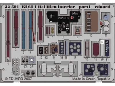  Ki-61 I Hei Hien interior S. A. 1/32 - Hasegawa - blaszki - zdjęcie 1