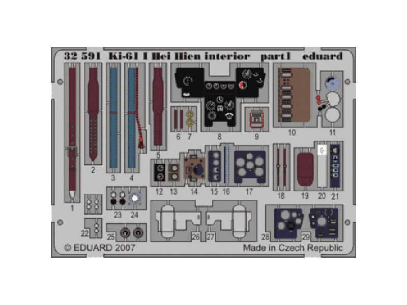  Ki-61 I Hei Hien interior S. A. 1/32 - Hasegawa - blaszki - zdjęcie 1