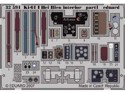  Ki-61 I Hei Hien interior S. A. 1/32 - Hasegawa - blaszki - zdjęcie 2