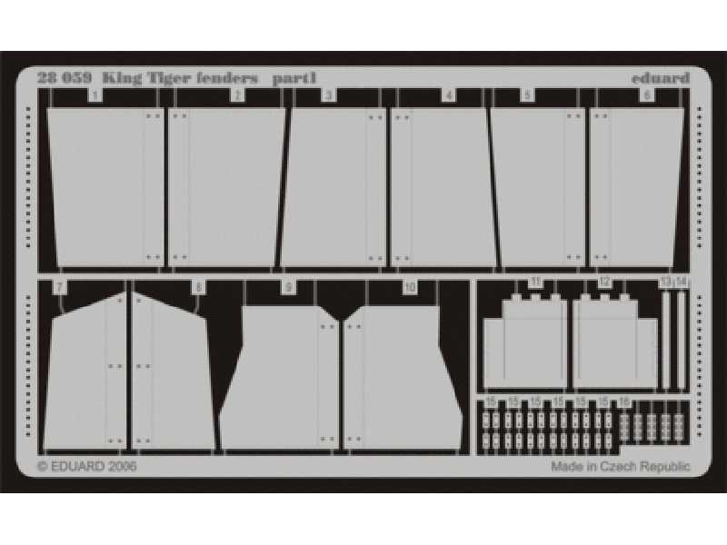 King Tiger fenders 1/48 - Tamiya - blaszki - zdjęcie 1 King Tiger fenders 1/48 - Tamiya - blaszki - zdjęcie 1