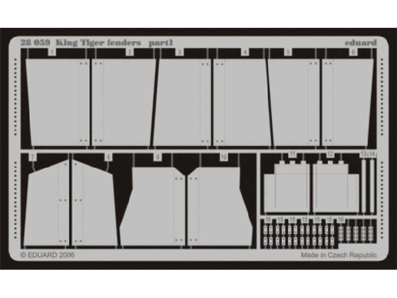  King Tiger fenders 1/48 - Tamiya - blaszki - zdjęcie 1