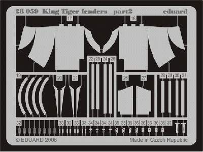  King Tiger fenders 1/48 - Tamiya - blaszki - zdjęcie 3