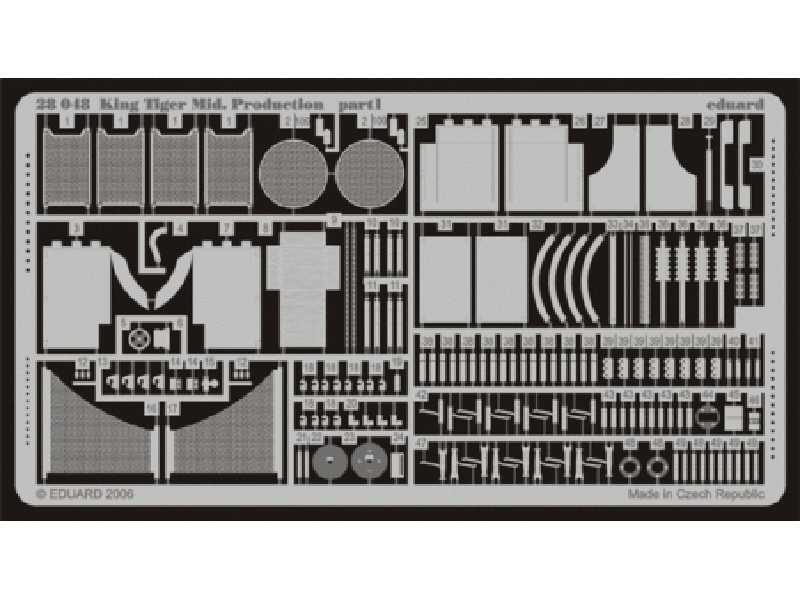King Tiger Mid. Production 1/48 - Tamiya - blaszki - zdjęcie 1 King Tiger Mid. Production 1/48 - Tamiya - blaszki - zdjęcie 1