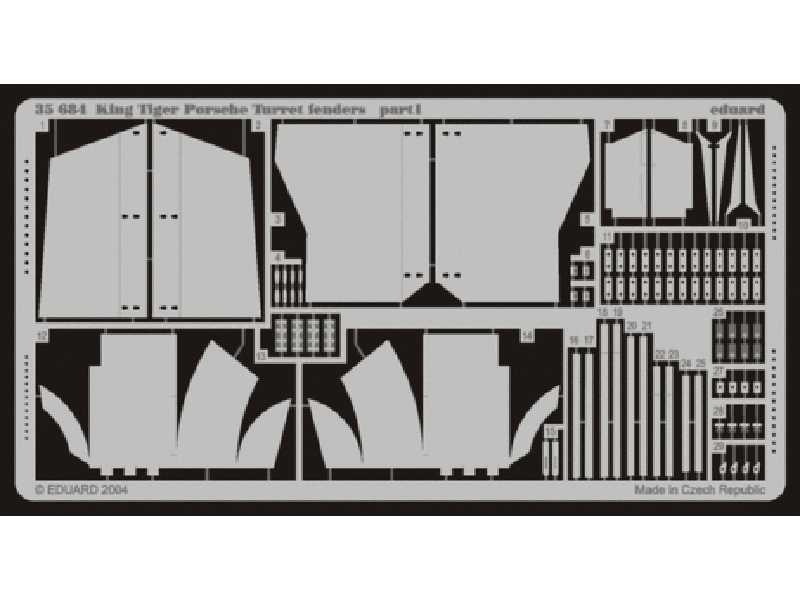 King Tiger Porsche fenders 1/35 - Dragon - blaszki - zdjęcie 1 King Tiger Porsche fenders 1/35 - Dragon - blaszki - zdjęcie 1