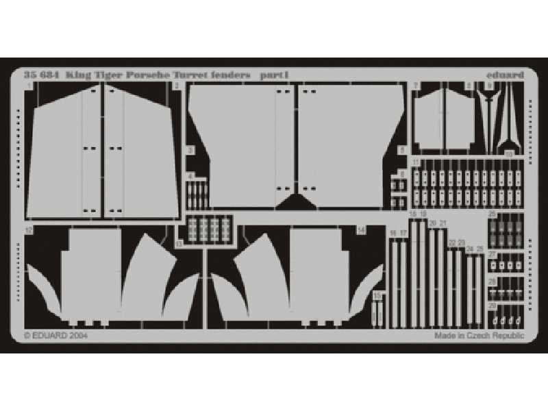  King Tiger Porsche fenders 1/35 - Dragon - blaszki - zdjęcie 1