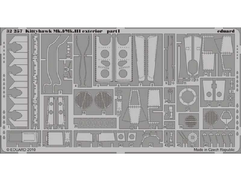  Kittyhawk Mk. I/Mk. III exterior 1/32 - Hasegawa - blaszki - zdjęcie 1