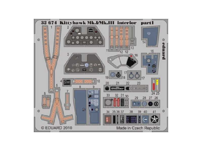 Kittyhawk Mk. I/Mk. III interior S. A. 1/32 - Hasegawa - blaszk - zdjęcie 1 Kittyhawk Mk. I/Mk. III interior S. A. 1/32 - Hasegawa - blaszk - zdjęcie 1