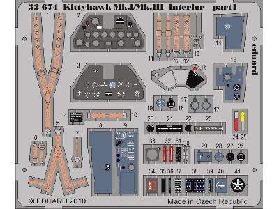  Kittyhawk Mk. I/Mk. III interior S. A. 1/32 - Hasegawa - blaszk - zdjęcie 2