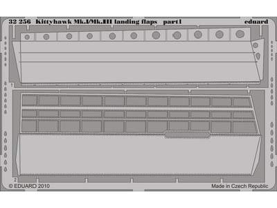  Kittyhawk Mk. I/Mk. III landing flaps 1/32 - Hasegawa - blaszki - zdjęcie 1