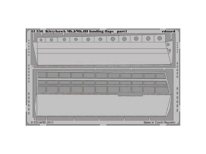  Kittyhawk Mk. I/Mk. III landing flaps 1/32 - Hasegawa - blaszki - zdjęcie 1