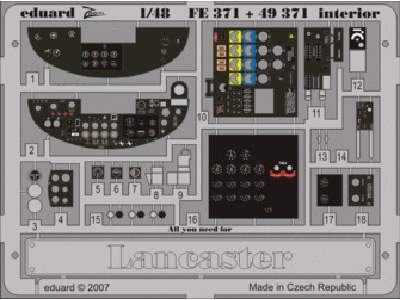  Lancaster interior 1/48 - Tamiya - blaszki - zdjęcie 1