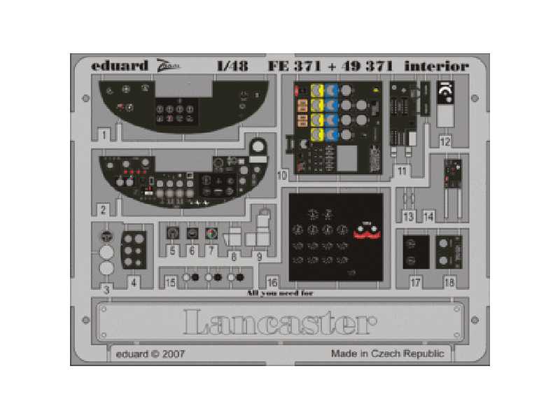  Lancaster interior 1/48 - Tamiya - blaszki - zdjęcie 1