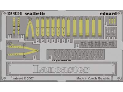  Lancaster seatbelts 1/48 - Tamiya - blaszki - zdjęcie 1