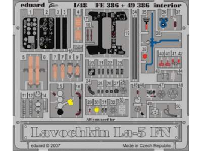  Lavochkin La-5FN interior S. A. 1/48 - Zvezda - blaszki - zdjęcie 1