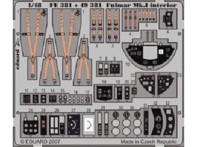  Fulmar Mk. I interior S. A. 1/48 - CMK / MPM - blaszki - zdjęcie 1