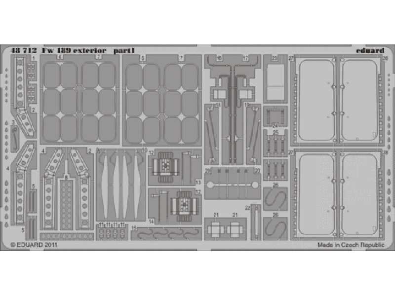 Fw 189 exterior 1/48 - Great Wall Hobby - blaszki - zdjęcie 1 Fw 189 exterior 1/48 - Great Wall Hobby - blaszki - zdjęcie 1
