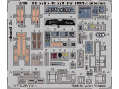  Fw 189A-1 interior S. A. 1/48 - Great Wall Hobby - blaszki - zdjęcie 1