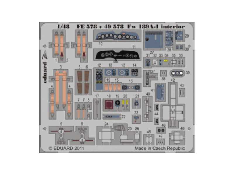 Fw 189A-1 interior S. A. 1/48 - Great Wall Hobby - blaszki - zdjęcie 1 Fw 189A-1 interior S. A. 1/48 - Great Wall Hobby - blaszki - zdjęcie 1