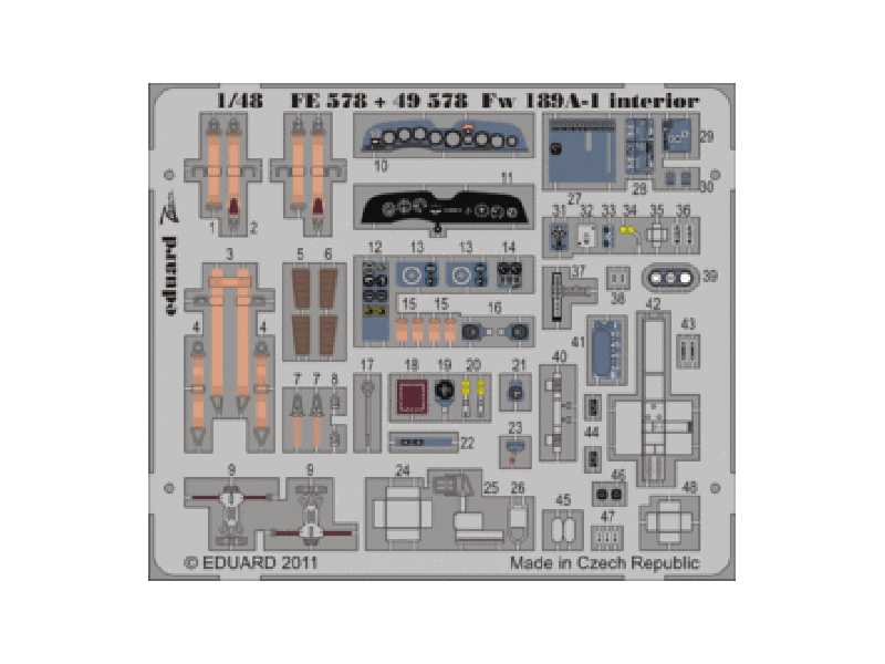  Fw 189A-1 interior S. A. 1/48 - Great Wall Hobby - blaszki - zdjęcie 1