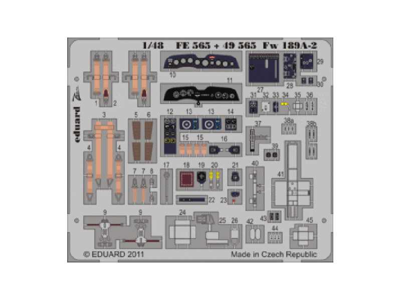 Fw 189A-2 interior S. A. 1/48 - Great Wall Hobby - blaszki - zdjęcie 1 Fw 189A-2 interior S. A. 1/48 - Great Wall Hobby - blaszki - zdjęcie 1