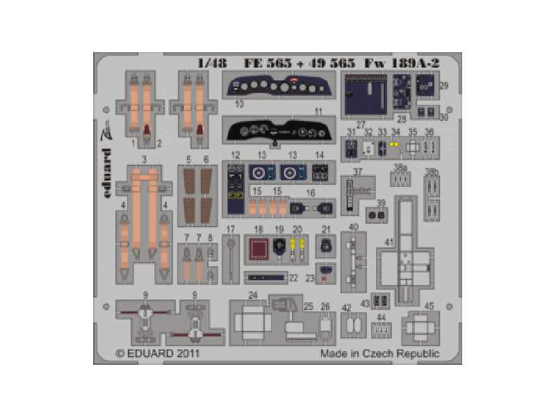  Fw 189A-2 interior S. A. 1/48 - Great Wall Hobby - blaszki - zdjęcie 1