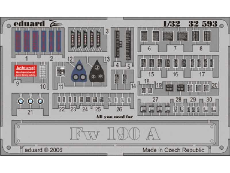 Fw 190 placards 1/32 - blaszki - zdjęcie 1 Fw 190 placards 1/32 - blaszki - zdjęcie 1