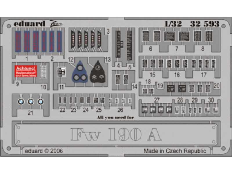  Fw 190 placards 1/32 - blaszki - zdjęcie 1