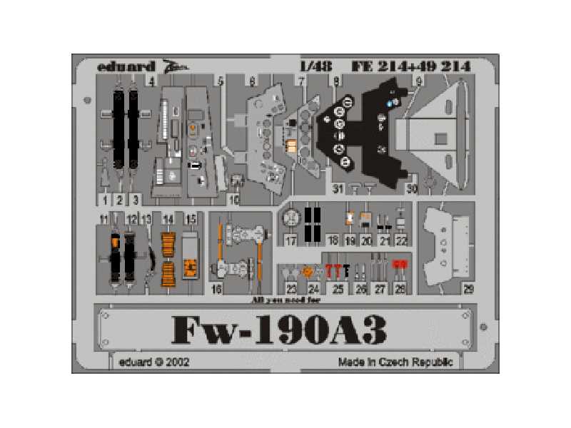 Fw 190A-3 1/48 - Tamiya - blaszki - zdjęcie 1 Fw 190A-3 1/48 - Tamiya - blaszki - zdjęcie 1