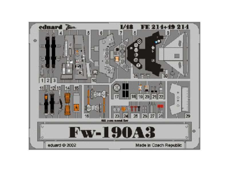 Fw 190A-3 1/48 - Tamiya - blaszki - zdjęcie 1 Fw 190A-3 1/48 - Tamiya - blaszki - zdjęcie 1