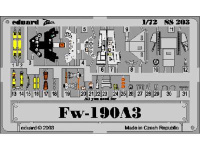  Fw 190A-3 1/72 - Tamiya - blaszki - zdjęcie 1