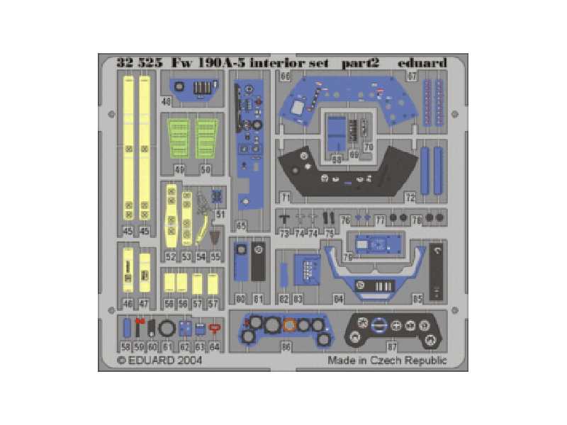  Fw 190A-5 interior 1/32 - Hasegawa - blaszki - zdjęcie 1