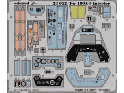  Fw 190A-5 interior S. A. 1/32 - Hasegawa - blaszki - zdjęcie 1