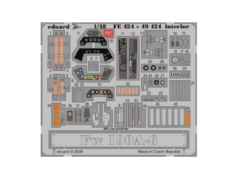  Fw 190A-6 interior S. A. 1/48 - Hasegawa - blaszki - zdjęcie 1