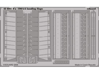  Fw 190A-6 landing flaps 1/48 - Hasegawa - blaszki - zdjęcie 1