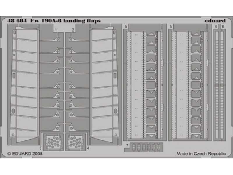 Fw 190A-6 landing flaps 1/48 - Hasegawa - blaszki - zdjęcie 1 Fw 190A-6 landing flaps 1/48 - Hasegawa - blaszki - zdjęcie 1