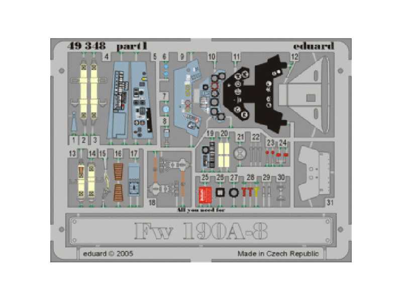Fw 190A-8 1/48 - Tamiya - blaszki - zdjęcie 1 Fw 190A-8 1/48 - Tamiya - blaszki - zdjęcie 1