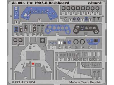  Fw 190A-8 dashboard 1/32 - Hasegawa - blaszki - zdjęcie 1