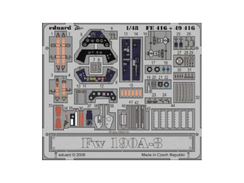 Fw 190A-8 S. A. 1/48 - Hasegawa - blaszki - zdjęcie 1 Fw 190A-8 S. A. 1/48 - Hasegawa - blaszki - zdjęcie 1