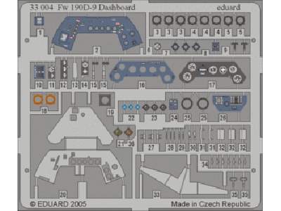  Fw 190D-9 dashboard 1/32 - Hasegawa - blaszki - zdjęcie 1