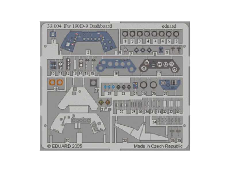  Fw 190D-9 dashboard 1/32 - Hasegawa - blaszki - zdjęcie 1