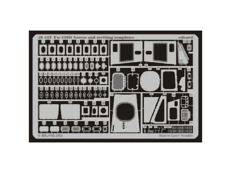 Fw 190D access and scribing templates 1/48 - Tamiya - blaszki - zdjęcie 1 Fw 190D access and scribing templates 1/48 - Tamiya - blaszki - zdjęcie 1