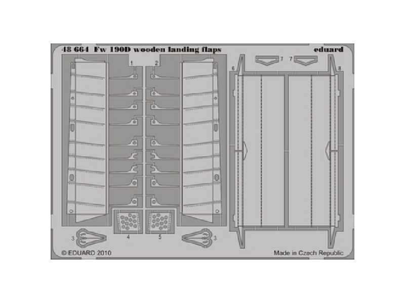  Fw 190D wooden landing flaps 1/48 - Eduard - blaszki - zdjęcie 1