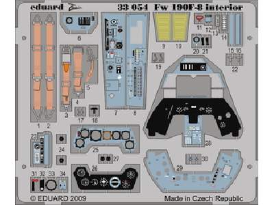  Fw 190F-8 interior S. A. 1/32 - Hasegawa - blaszki - zdjęcie 1