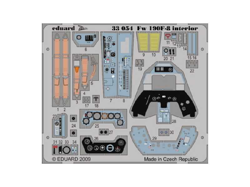  Fw 190F-8 interior S. A. 1/32 - Hasegawa - blaszki - zdjęcie 1