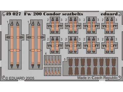  Fw 200 Condor seatbelts 1/48 - Trumpeter - blaszki - zdjęcie 1