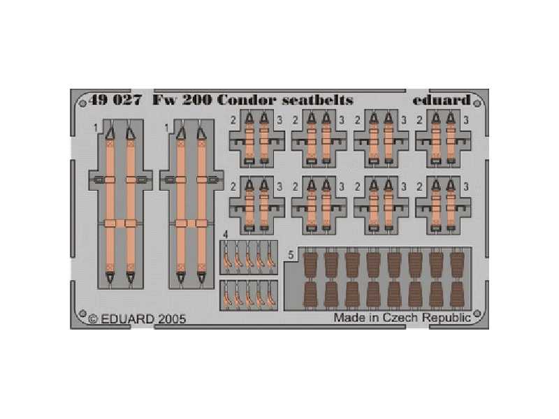 Fw 200 Condor seatbelts 1/48 - Trumpeter - blaszki - zdjęcie 1 Fw 200 Condor seatbelts 1/48 - Trumpeter - blaszki - zdjęcie 1