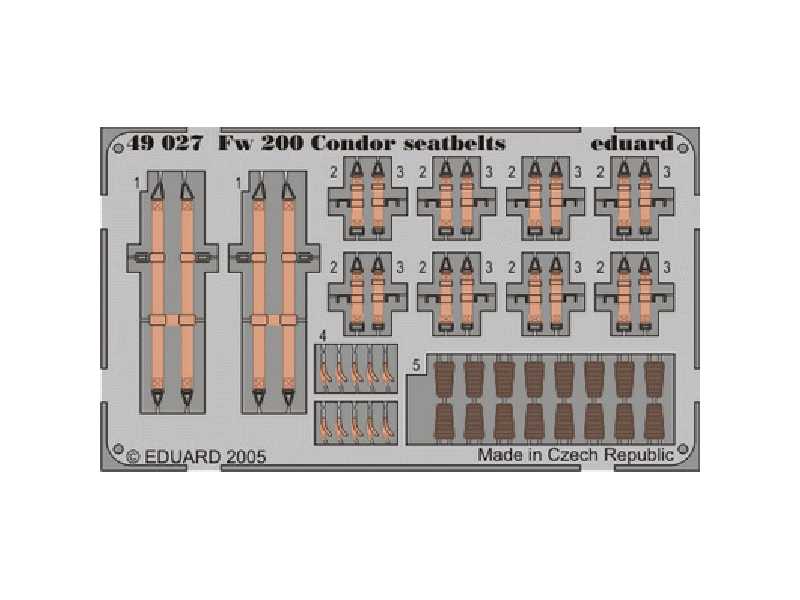  Fw 200 Condor seatbelts 1/48 - Trumpeter - blaszki - zdjęcie 1