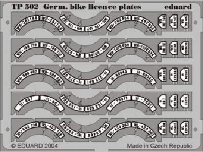  German Bike Licence Plates 1/35 - blaszki - zdjęcie 1