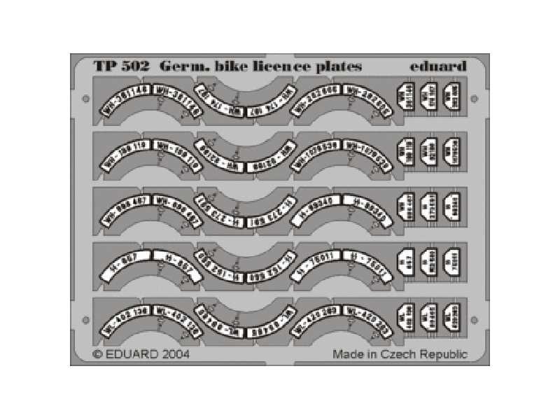  German Bike Licence Plates 1/35 - blaszki - zdjęcie 1