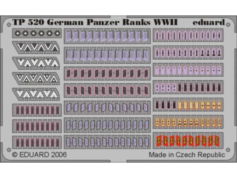 German Panzer Ranks WWII 1/35 - blaszki - zdjęcie 1 German Panzer Ranks WWII 1/35 - blaszki - zdjęcie 1